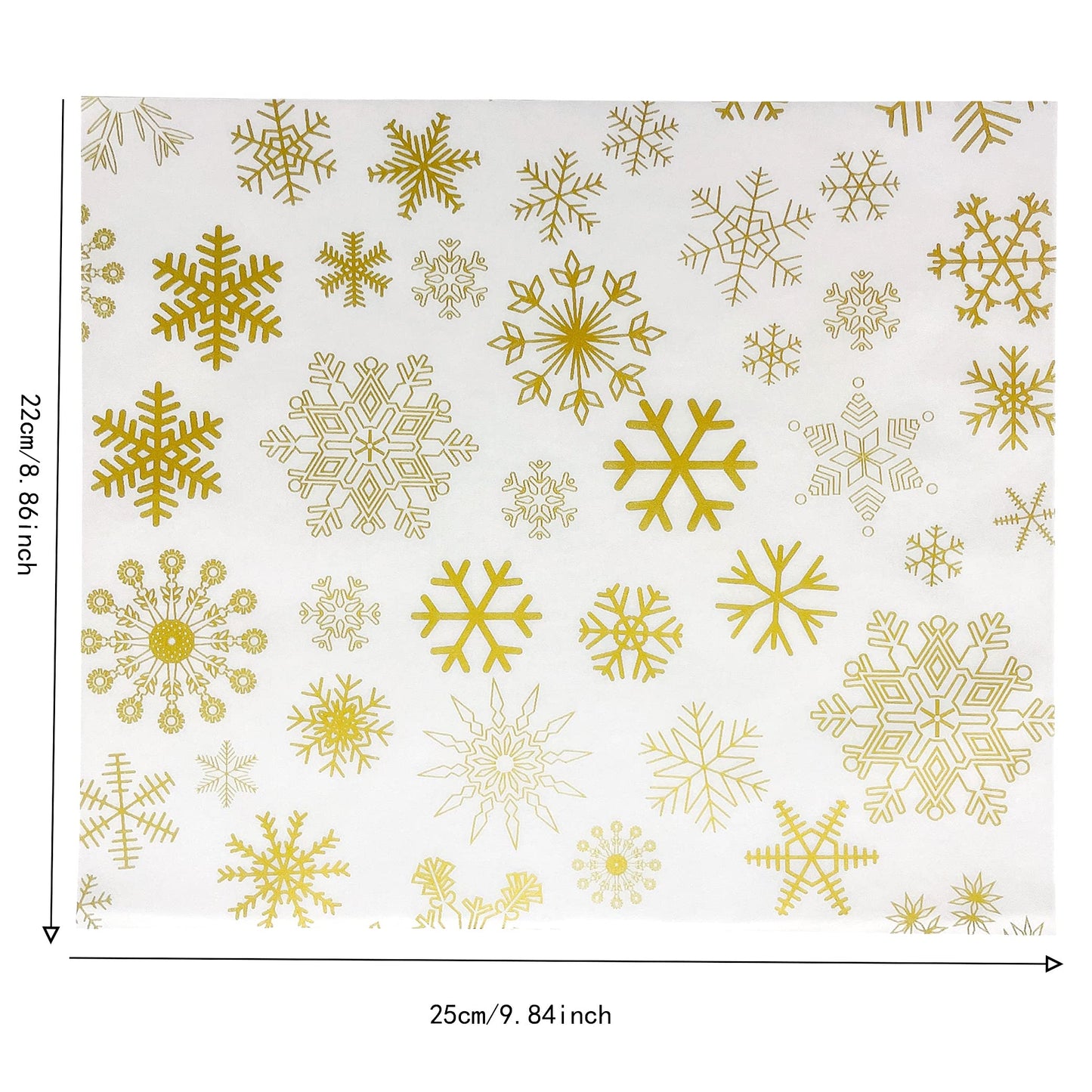 Suiwen Gold Snowflake Wax Paper Sheets Deli Wraps Tray&Basket Liner Deli Paper Wax Paper Baking Paper Colored Parchment Paper Greaseproof for Food (150), 25*22cm