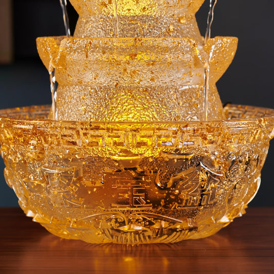 JUE ZHEN Tabletop Water Fountain - Desktop Humidifier Indoor Waterfall Fountain Home Decoration for Office, Living Room, or Bedroom