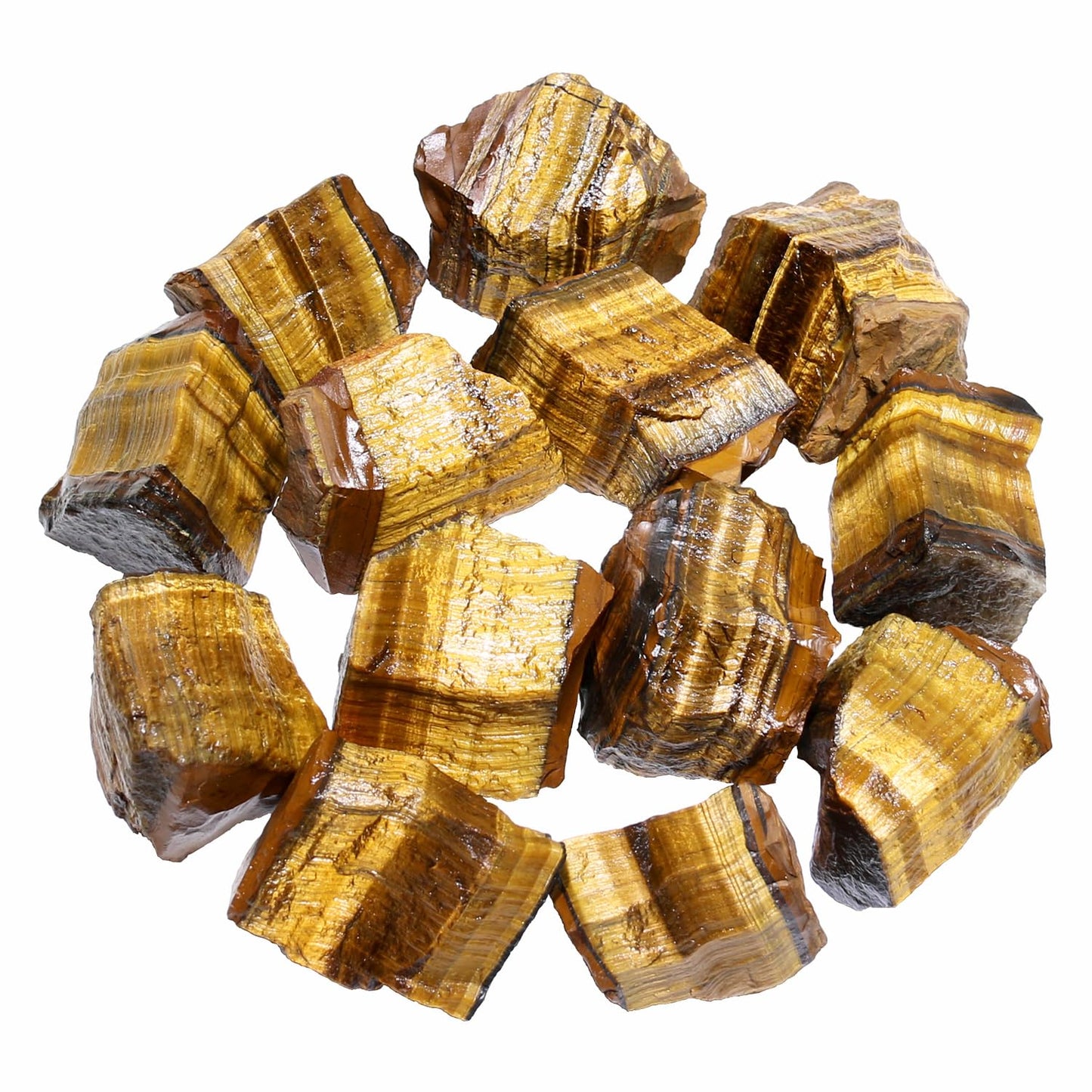 Nvzi Raw Tiger Eye Stone Crystals Bulk, Real Gemstones and Crystals, Rocks and Minerals, Healing Crystals, Quartz Crystals and Healing Stones, Cuarzos Originales De Energia Y Piedras(1LB)