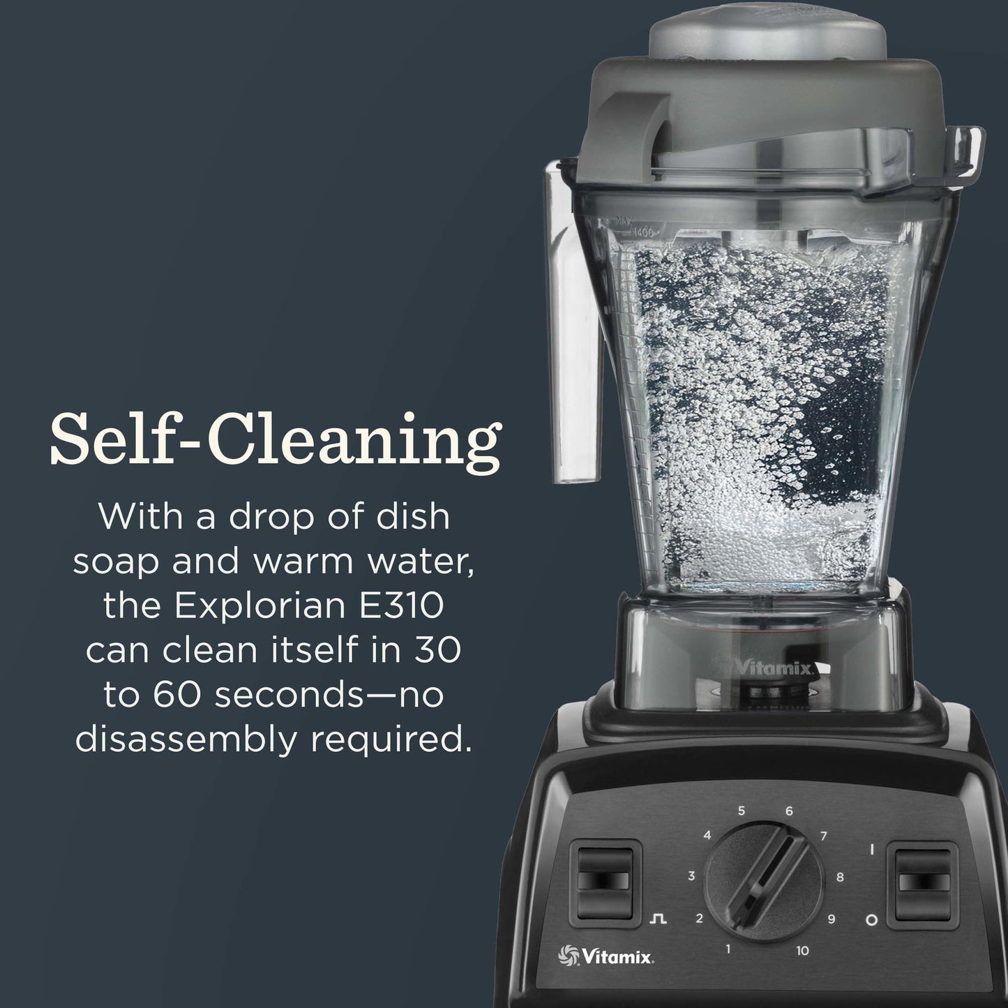 Vitamix Explorian E310 Blender, Professional-Grade Kitchen Blender for Smoothies, Soups, Juices and More, 10-Speed, Stainless Steel Blades, Self-Cleaning Kitchen Appliance, 48 Oz Container, Black