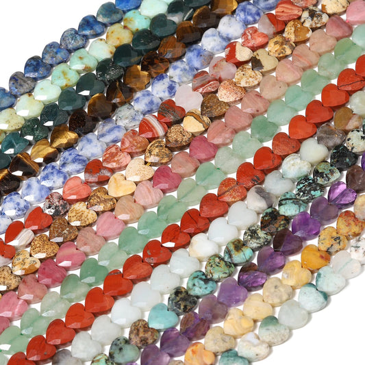 Nitopupu 22pcs Faceted Heart Stone Beads Natural Carnelian Bead 8mm Crystals and Healing Stones for Jewelry Making Supplies,Friendship Bracelet Kit,Love Gifts