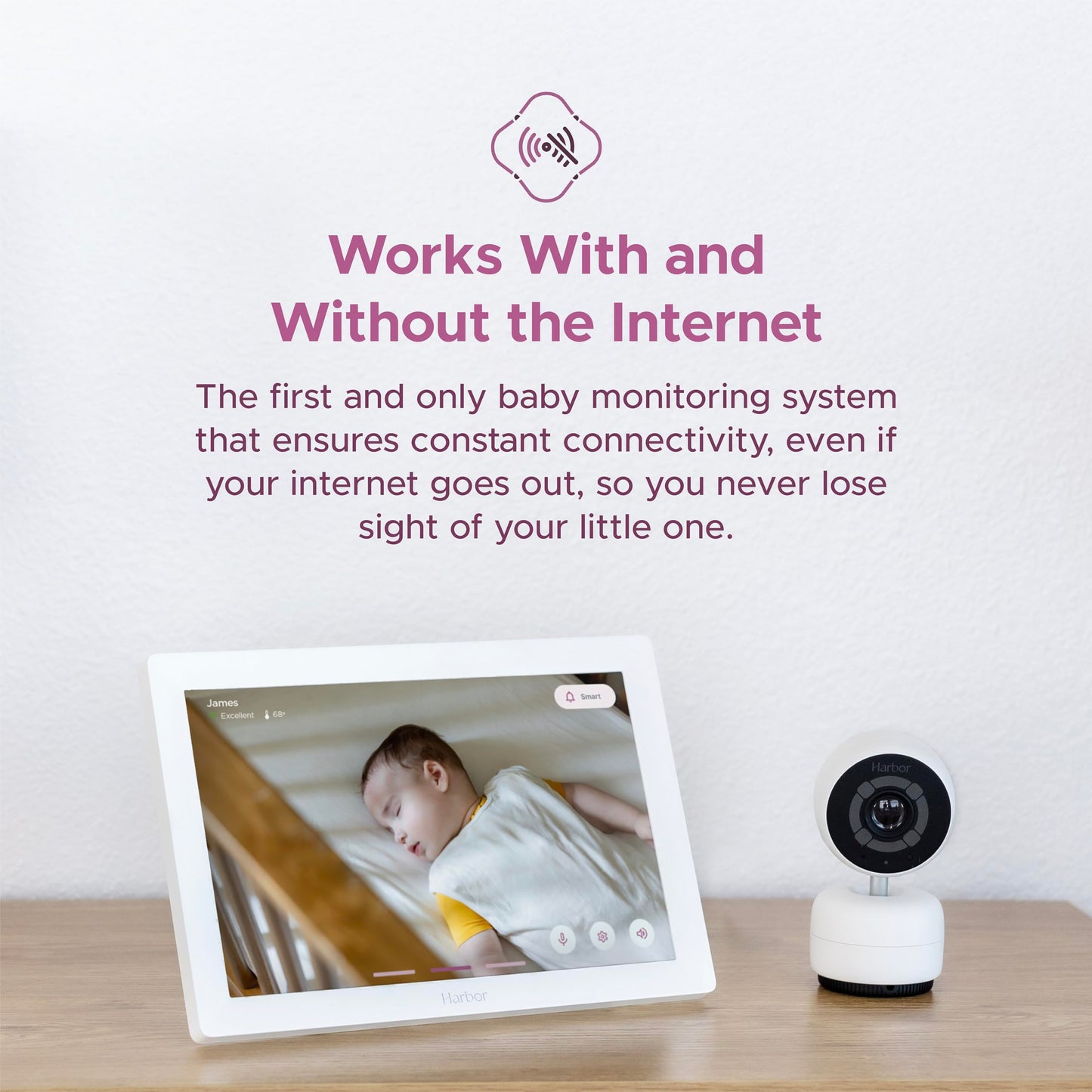 Harbor Smart Baby Monitor with 10” Tablet - The Most Reliable Way to Monitor Your Baby with or Without Internet - Private & Secure - Travel Friendly - Supports 2+ Cameras - Lifetime Membership