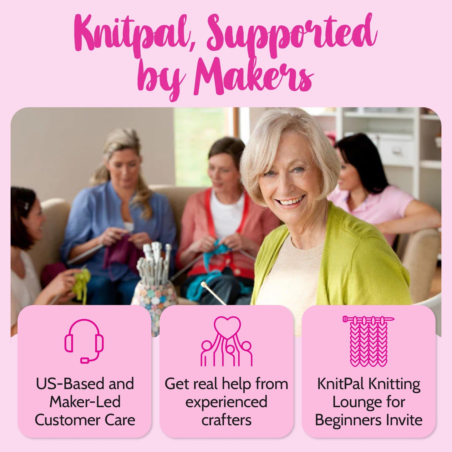 KnitPal Everyday Joy Knitting Kit – Make 4 Reusable Dishcloths for Confident Beginners – Cotton to The Core Yarn (#3 DK), Needles, Patterns & Video Tutorials (Jean Blue + Sky Blue)
