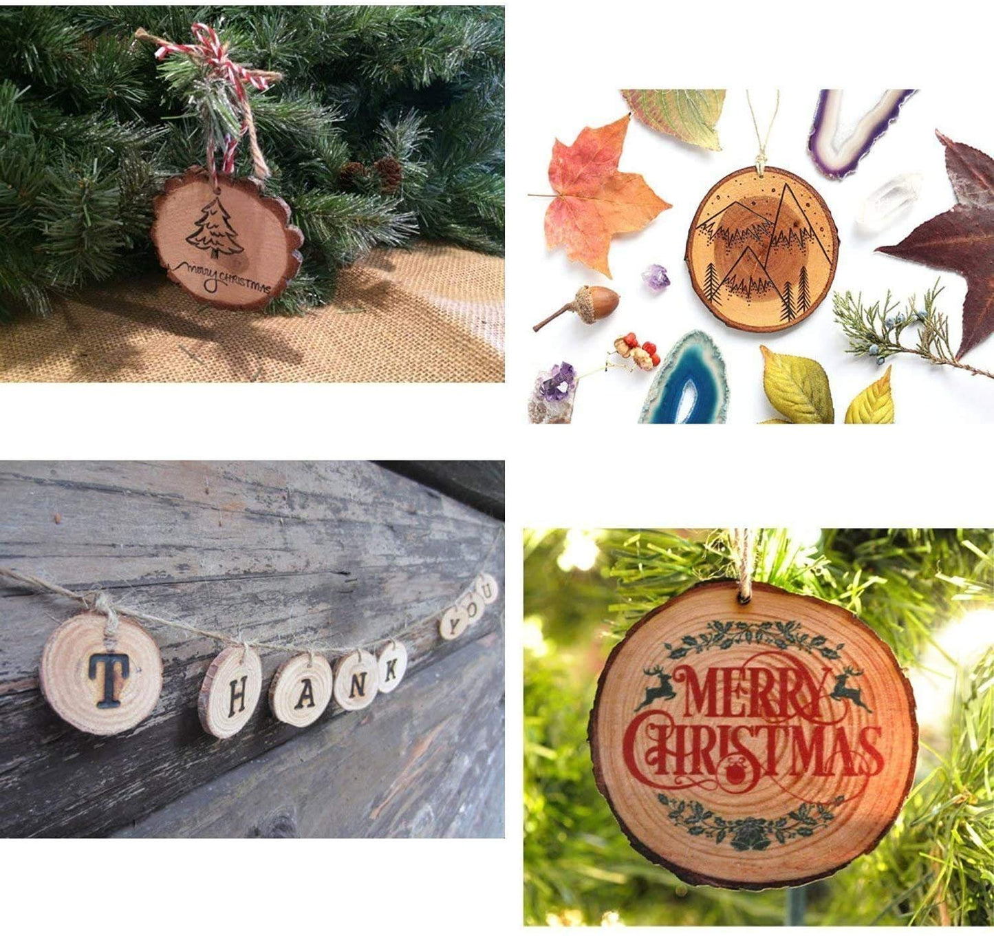 Unfinished Natural Wood Slices 30Pcs 2.75-3.1 inch Wood Coaster Pieces Craft Wood kit Predrilled with Hole Wooden Circles Great for Arts and Crafts Christmas Ornaments DIY Crafts Rustic Wedding