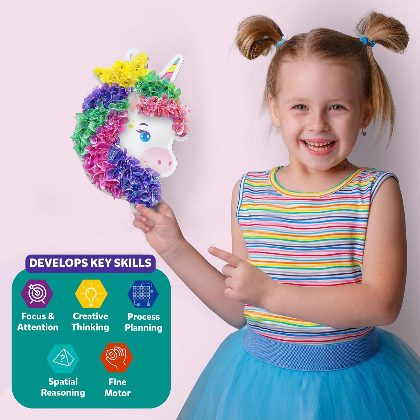 Skillmatics Poke-in Art - Magical Unicorn Dream Decor, Mess-Free Fun for Kids, DIY Wood Craft Kits, Screen-Free Activity, Gifts for Ages 4, 5, 6, 7, 8, 9