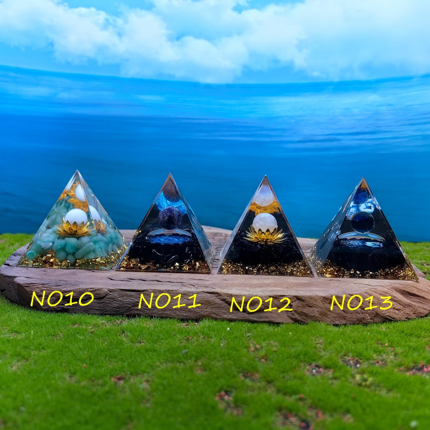 Healing Crystals Orgone Pyramid for Positive Energy, Stress Reduction, and Attracting Wealth and Luck Reduce Stress and Promote Healing with this Crystal Pyramid Home Decor (NO6,6cm)