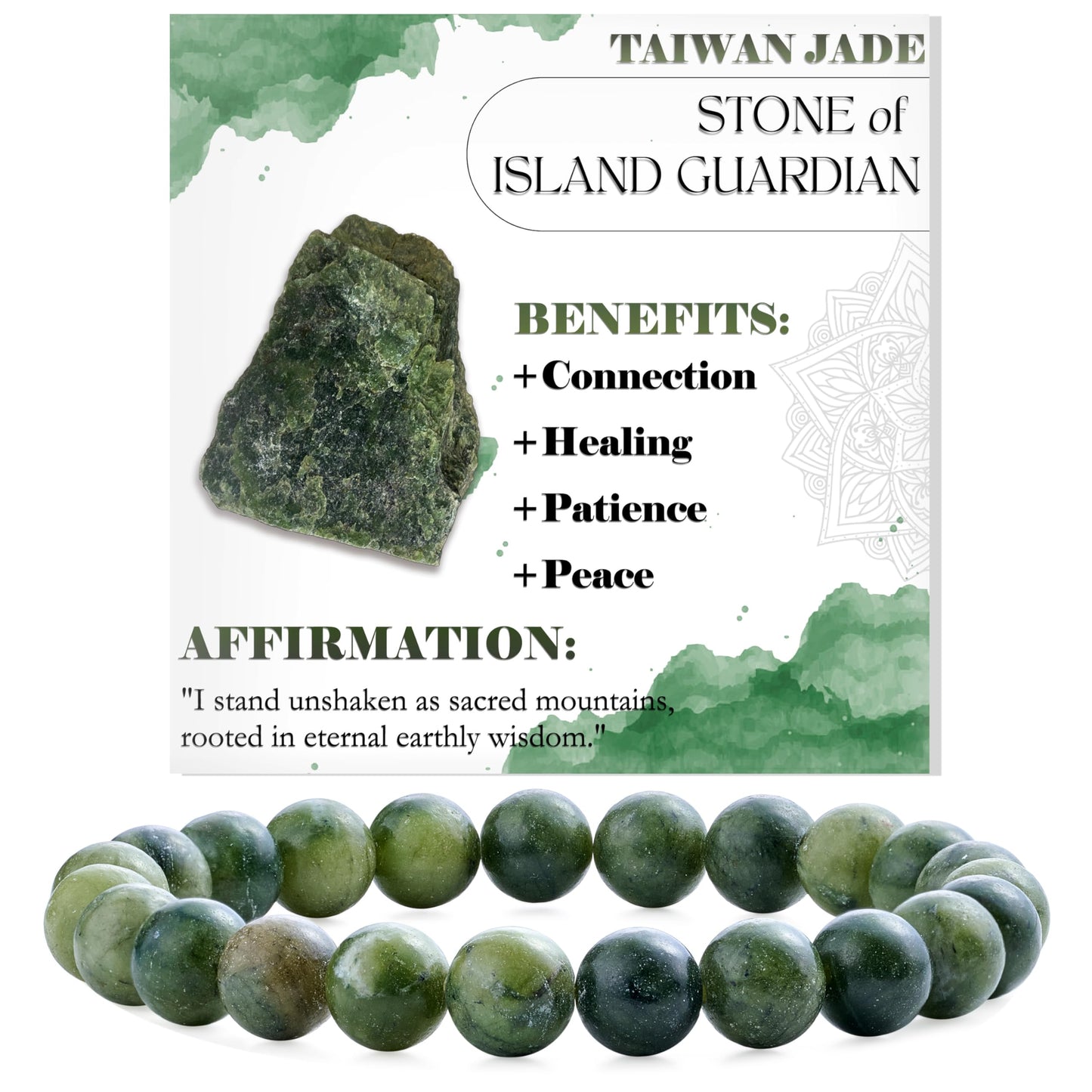 Taiwan Jade-Resilience-8mm Beaded Bracelets for Women Handmade Semi Precious Natural Stone Stretch Elastic Jewelry Yoga Protection Gifts