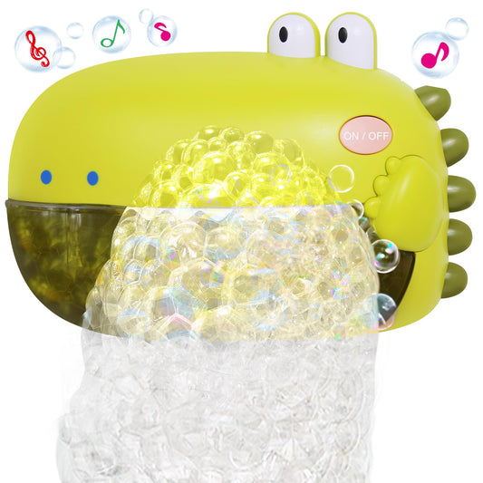 Grechi Dinosaur Bath Toys,Baby Bath Toys for The Baby Bathtub,Toddler Automatic Bubble Machine,Plays 12 Children’s Songs, Makes Great for Toddlers Age 2 3 Year Old Girl Boy
