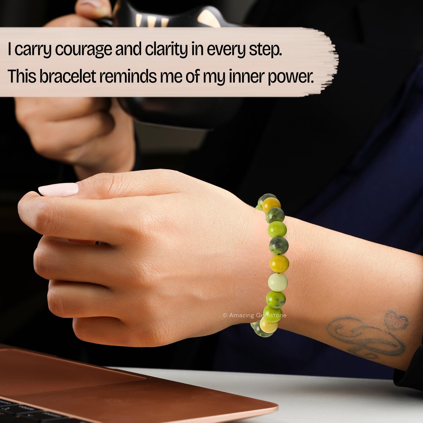 Amazing Gemstone Chrysoprase Bracelet, Gifts For Men & Women - Protection Healing Crystal Bracelet - 8mm Gemstone Beaded Adjustable Bracelet, Pulseras Para Hombres Mujer Stocking Stuffers