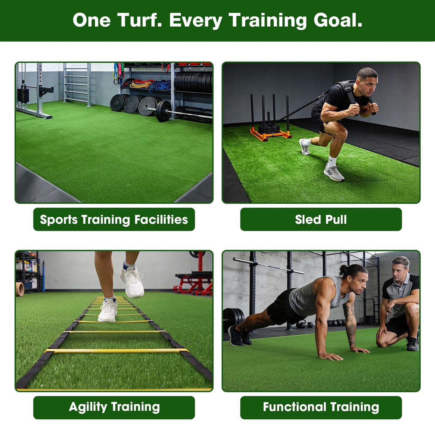 Yescom 4x20FT Gym Turf Artificial Grass Rug Exercise Mat for Sled Track Flooring