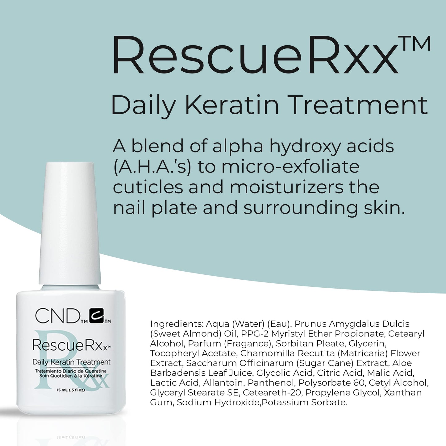 CND Nail Care, Keratin Daily Treatment, RescueRXx, 3.7 mL (Pack of 40)
