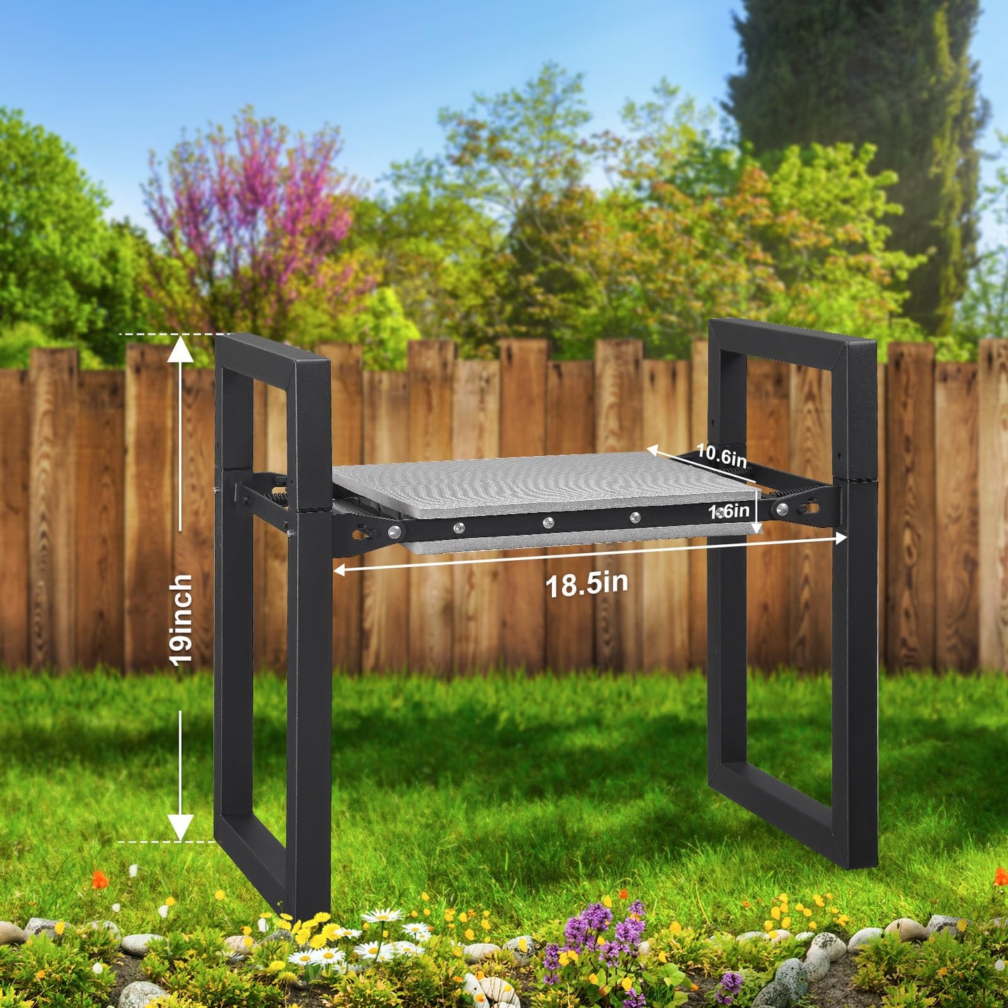 JAOTREL Garden Kneeler and Seat, Foldable Garden Stool 400lbs Heavy Duty Garden Tools Protects Knees and Back, Women and Men Seniors Gardener,Large 19.7"x10"x18.5"