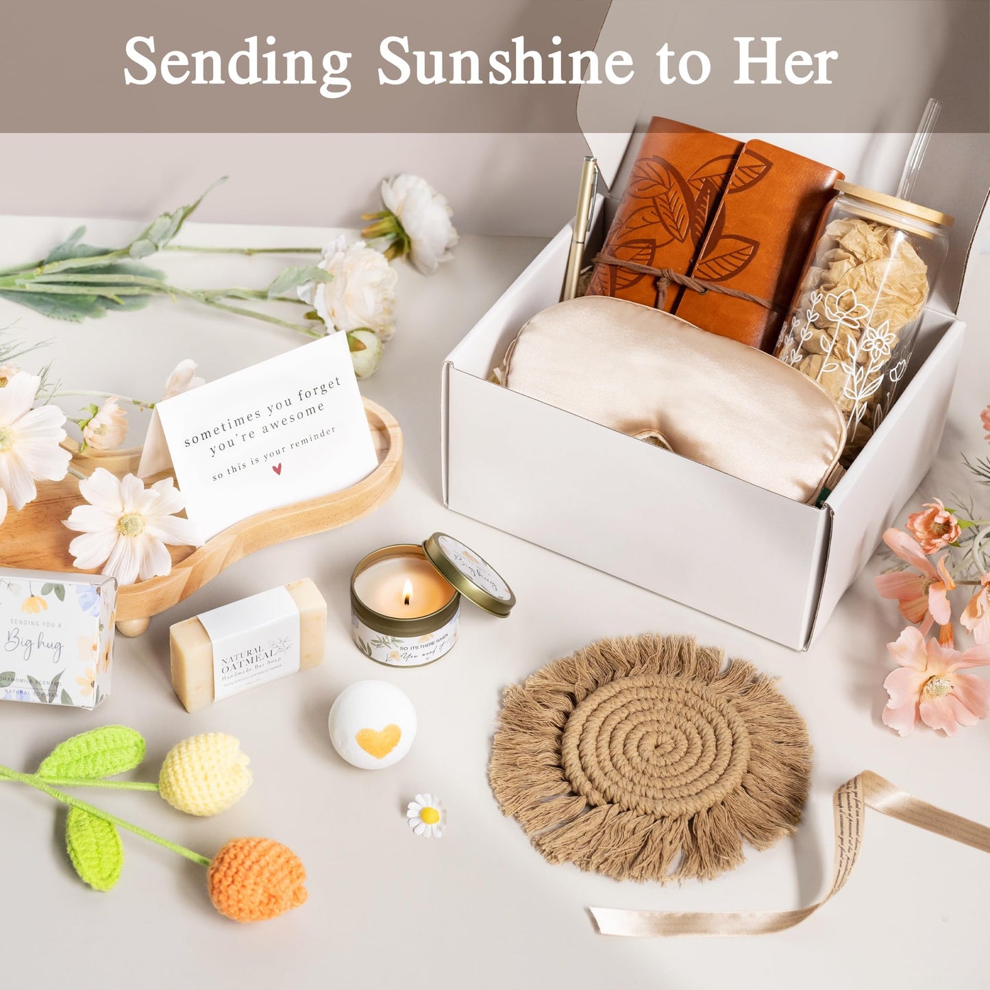 Gifts for Women, Get Well Soon Gifts Basket for Women Self Care, Thinking of You Care Package Gift Basket Unique Valentine's Day Gift for Women Wife Her Girlfriend Mom Sister Grandma