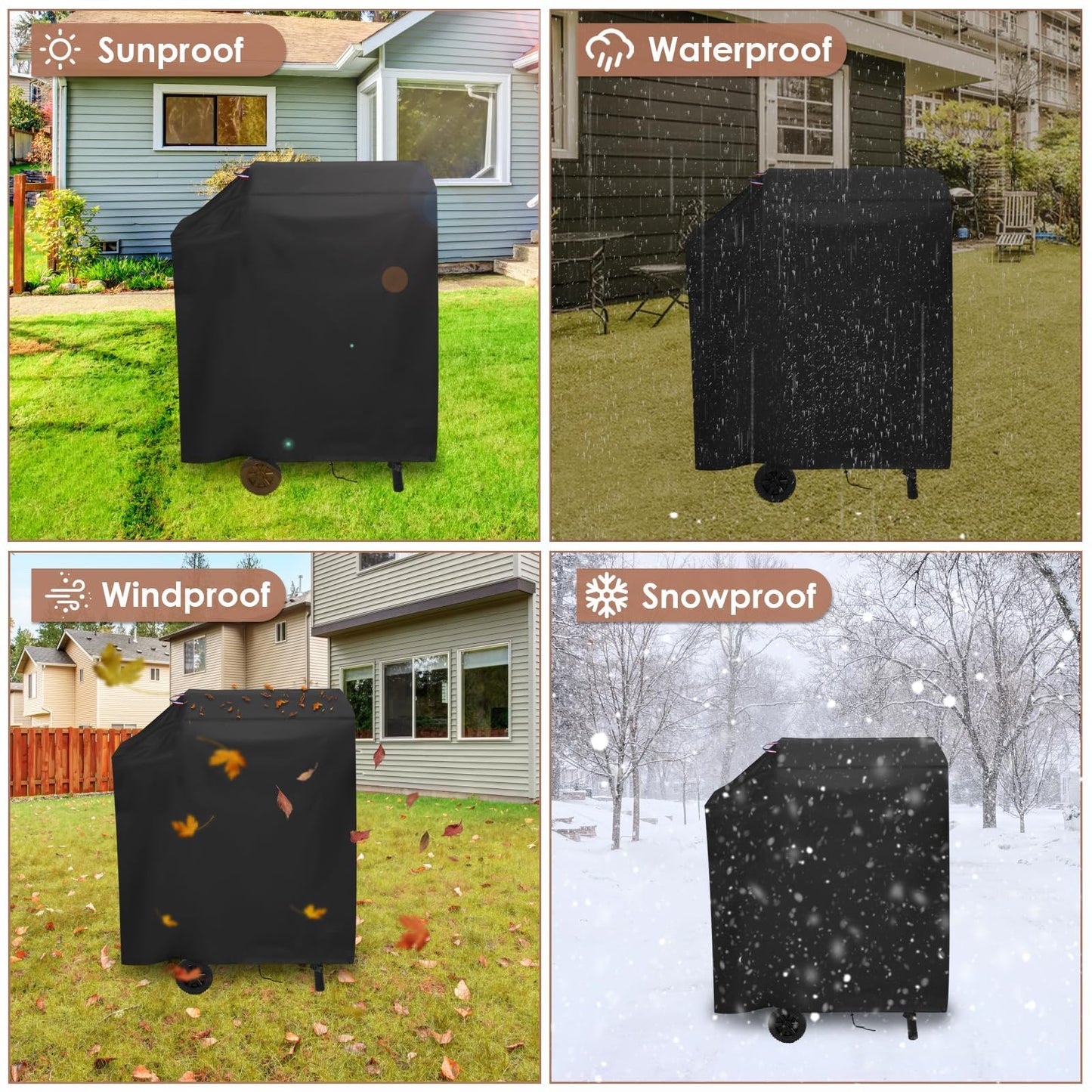 Agustone 35 Inch Grill Cover for DNKMOR Barrel Charcoal Grill with Side Table, Waterproof Cover for Kendane Outdoor BBQ Grill with Side Shelf, Backyard Camping BBQ Accessories - 35x24x39 Inch