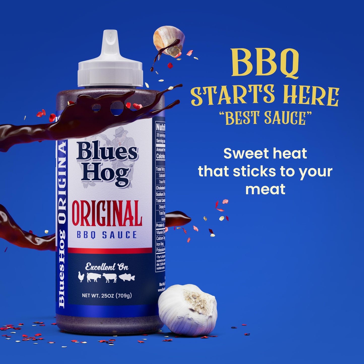 Blues Hog Sauce Barbecue Sauce Box, Raspberry Chipotle 25oz & Smokey Mountain 24oz Duo Pack, Variety Pack Sampler, Gift Set, All-Natural & Gluten Free, No High Fructose Corn Syrup, Made in the USA (Original & Tennessee Red)