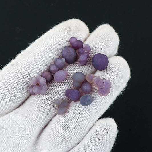 CRYSTALIS 20pcs, 50 carats, Natural Grape Agate Rare Loose Gemstone Wholesale Bulk Cabochons Jewelry Making Supply, Chakra Healing Stones, DIY, Gem Collection, Mosaics and Inlaid Artwork, 3-6mm