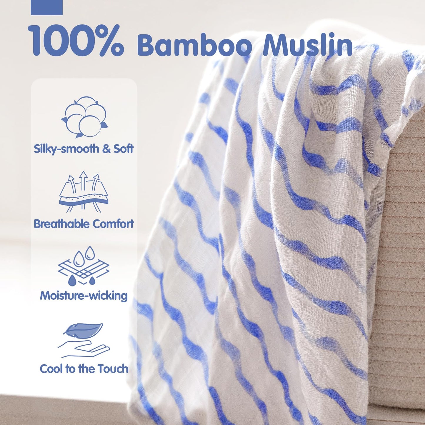 hahaland Baby Books and Bamboo Muslin Swaddle Blankets - Baby Boy Gifts Newborn Essentails