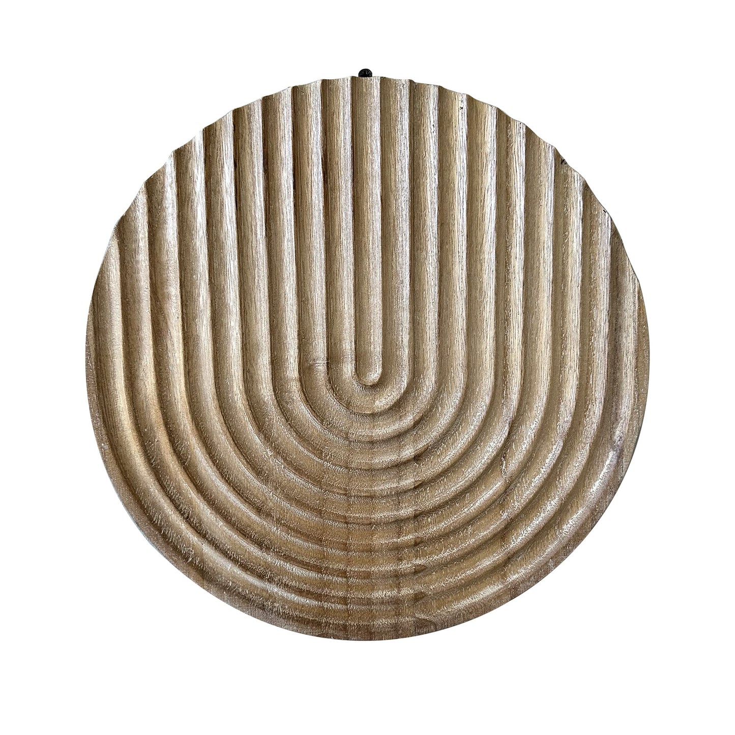 Musanpou Hand-carved Round Art Decor for Home and Living Room Wall Simple Wooden Farmhouse Wall Decor (Natural)