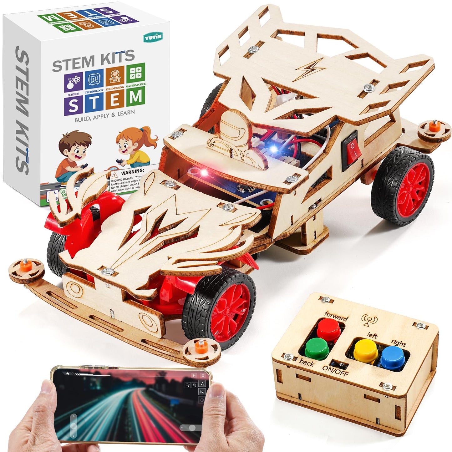 STEM Kits for Kids Age 8-10, STEM Toys for Ages 8-13, Remote Control Model Car Building Kits, Wood 3D Puzzles 8-12, Science Crafts Projects, Gifts for 8 9 10 11 12 13 14 Year Old Teen Boys Girls