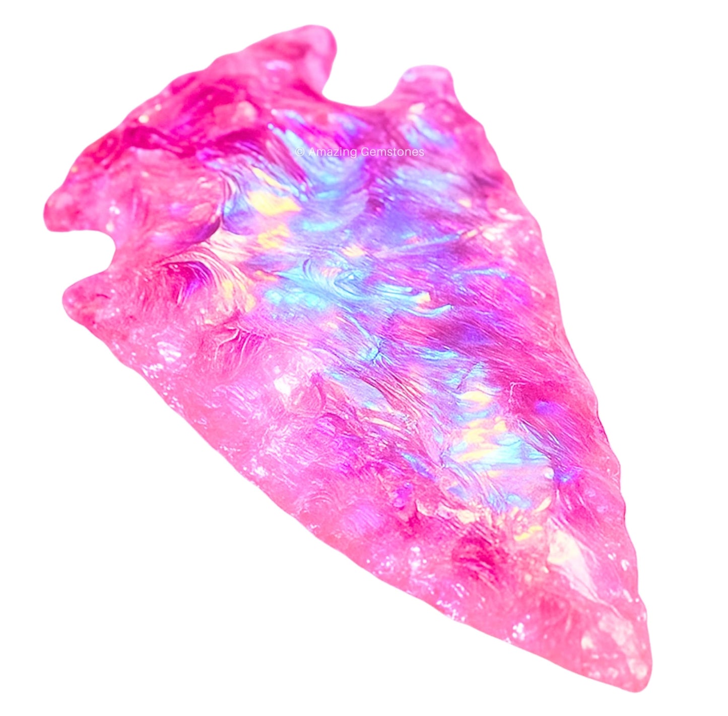 Amazing Gemstone Angel Aura Rose Quartz Arrowhead, Crystal and Healing Stone Flint Rock Arrow Head - 1 to 1.5 Arrowheads for DIY Project Craft Point Jewelry Making