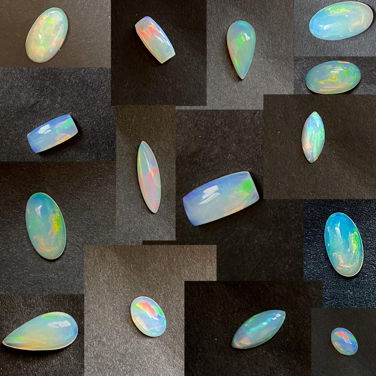 Natural 2 Cts Calibrated AAAA+ Ethiopian Opal Gemstones Cabochons Lot 4-6 MM Multi Fire Welo Opal Stones for Jewelry Making Supplies Healing Crystals Gems Loose Gemstones 7-10 Pcs