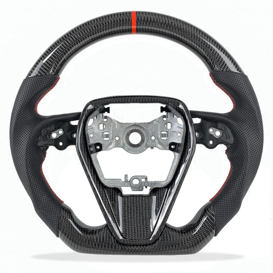 Automotive Carbon Fiber Steering Wheel For Toyota Camry SE XSE XLE 2018 2019 2020 2021 2022 2023 Carbon Fiber Leather Steering Wheel