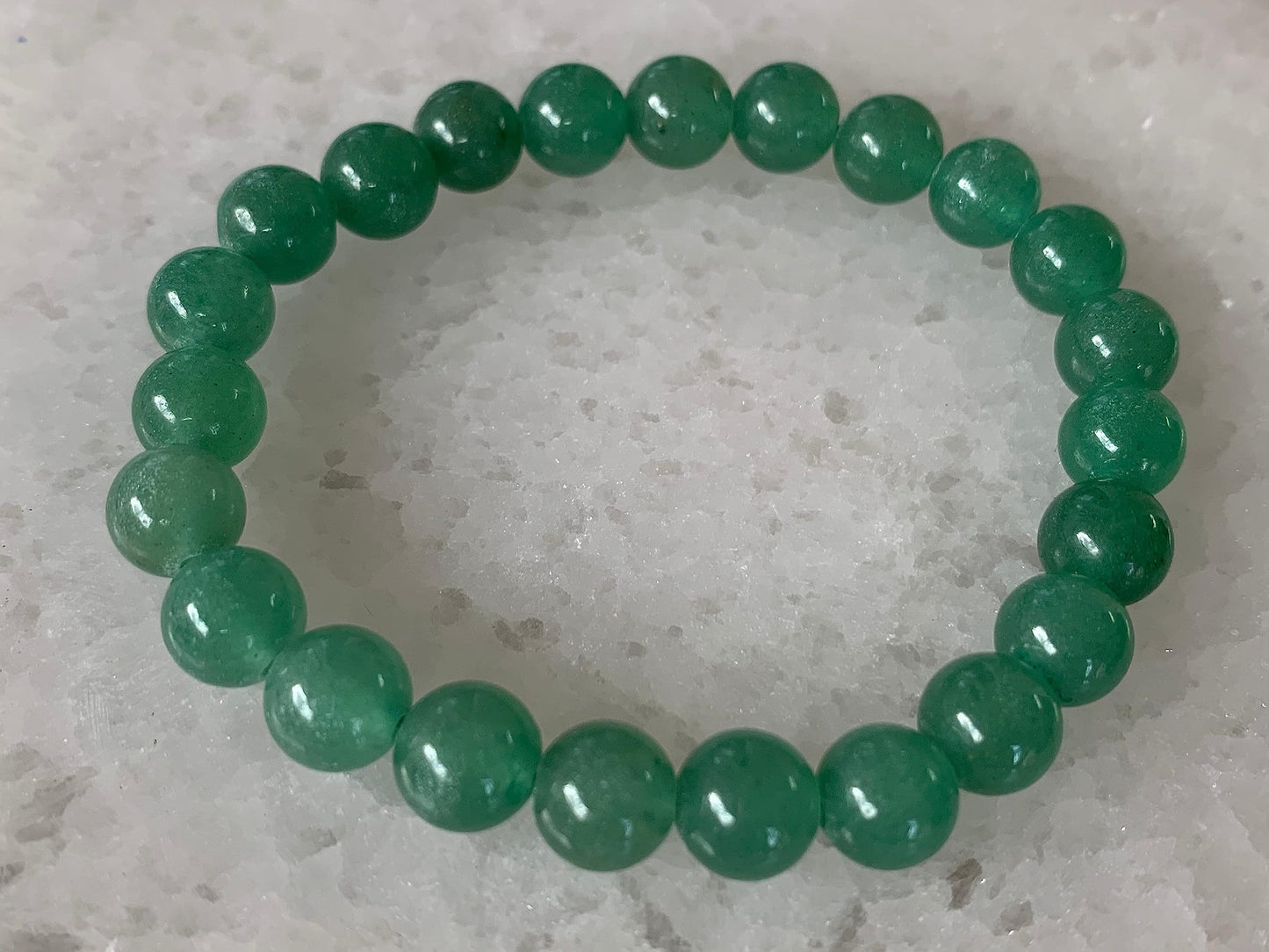 GAF TREASURES Green Aventurine Crystal Bead Bracelet 8mm, Genuine Green Aventurine Stretch Gemstone Bracelet, Healing Crystal Bracelet, Gift for Men & Women (1)