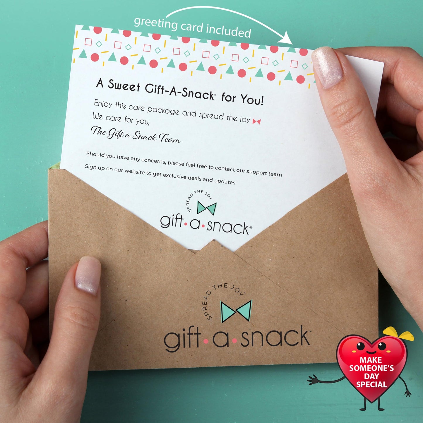 Gift A Snack - Mothers Day Treats, Snack Box Variety Pack Care Package + Greeting Card (40 Count) Birthday Sweet Treats Gift Basket, Candies Chips Crackers Bars Office Food Assortments & Variety Gifts