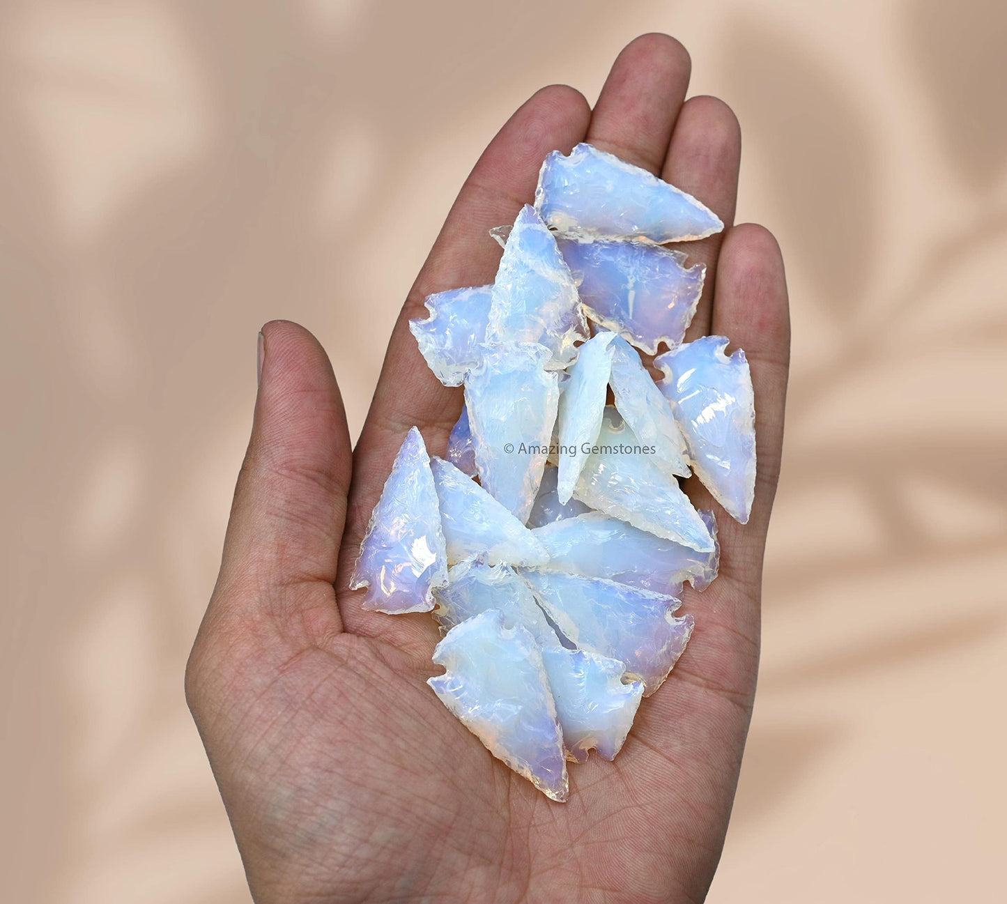 Amazing Gemstone 20 Pieces Opalite Arrowhead, Crystal and Healing Stone Flint Rock Arrow Head - 1 to 1.5 Arrowheads for DIY Project Craft Point Jewelry Making