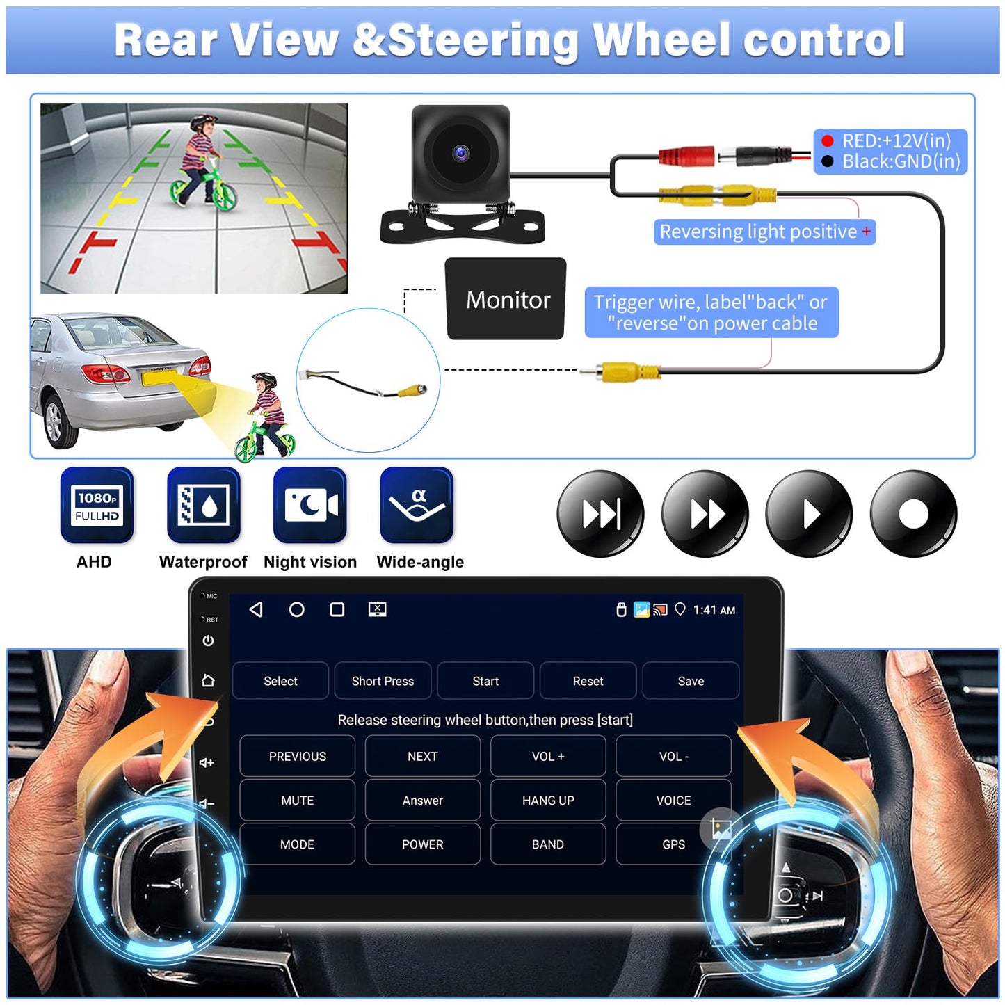 4+64G Android 13 Car Radio for Hyundai Sonata 2010-2015, 9'' HD 1280 * 720 Touchscreen Stereo with Wireless CarPlay Android Auto Mirror Link GPS Navi Bluetooth,WiFi,32EQ,SWC+Camera&Mic