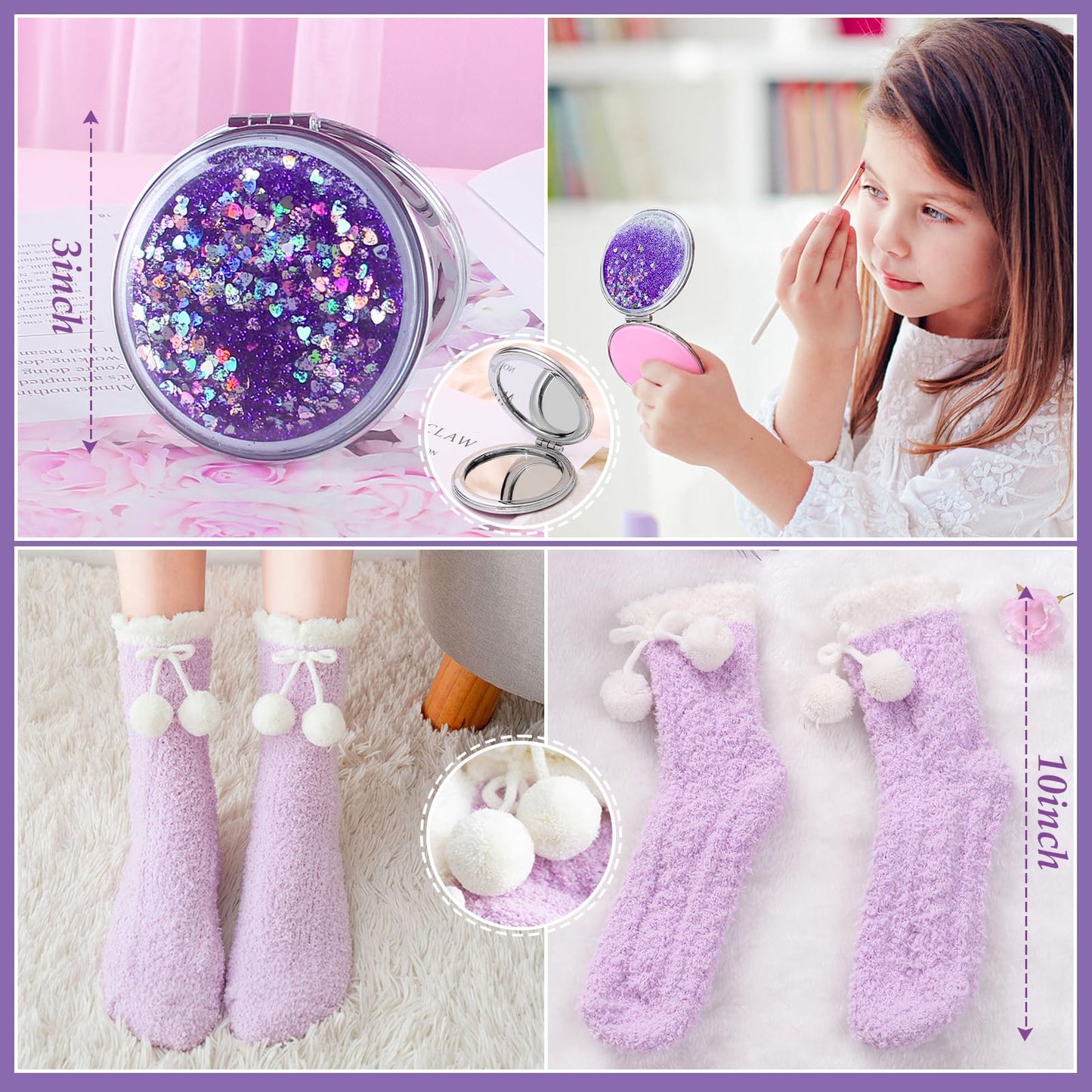 Tacobear Unicorn Gifts Girls Toy Age 5 6 7 8-12 with 3.5mm Wired Headphones Locked Diary Water Bottle Plush Bag Purse Socks Mirror, Christmas Birthday Gift Idea Toys for Teen Girl 6-10+ Years Old