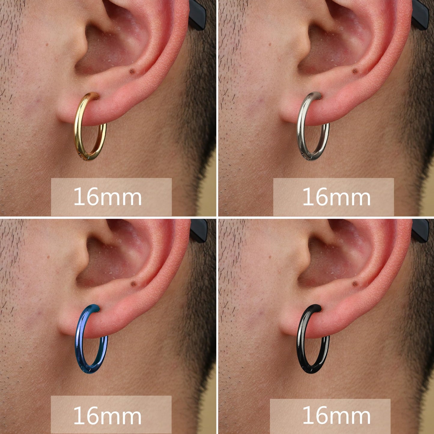 YADOCA 8 Pieces Clip On Earrings For Men Women Non-Piercing Fake Earrings Stainless Steel Clip On Hoop Earring Cool Earrings Ear Clips Set for Gifts