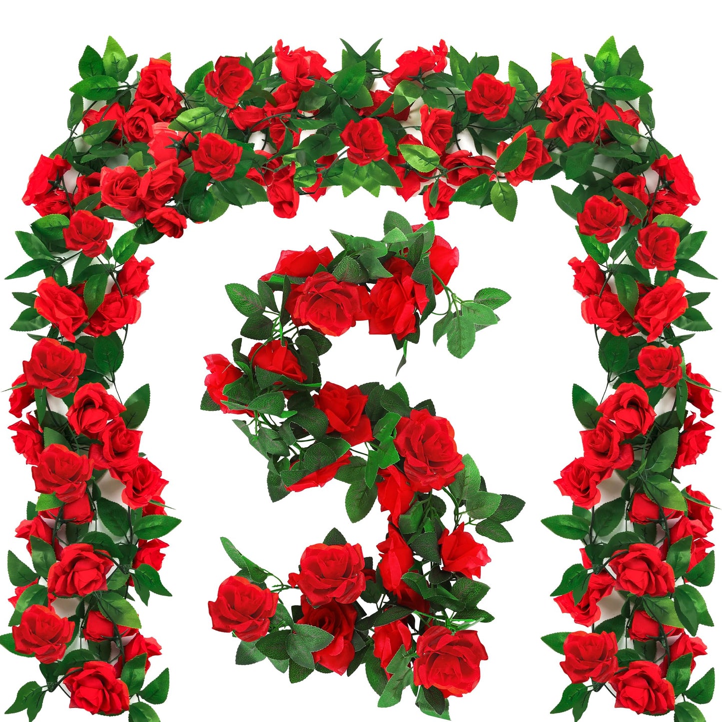 Kentucky Roses, 88.8FT Roses Derby Day Party Supplies Fake Vine Flowers Plants, Derby Day Rose Artificial Flower Hanging Indoor Rose Home Party Garden Craft Art Backdrop Decorations