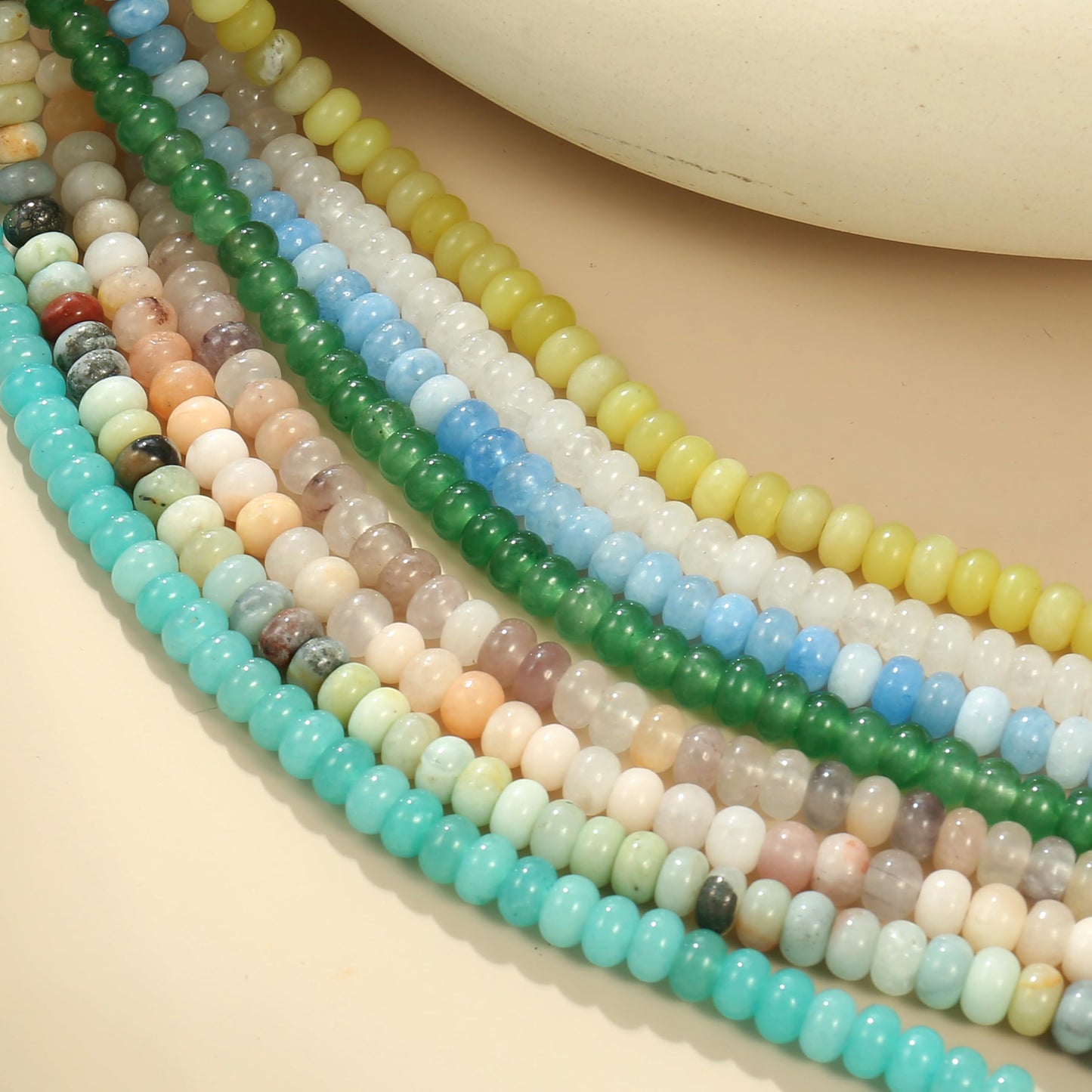 CONRAN KREMIX Amazonite Stone Beaded Necklace for Women,Natural Gemstone Bead Choker Necklaces Boho Summer Beach Layering Necklace Jewelry Gift for Women