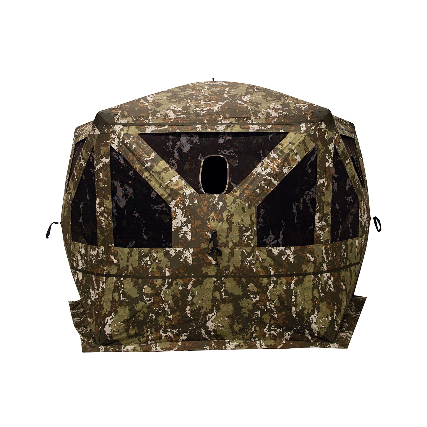 Barronett Blinds® Pentagon™ Heavy-Duty, Portable Hunting Blind, 5-Sided Hub Blind, 600 Denier Fabric, Low Profile Windows, 4-Person, Crater™ Harvest, 72” x 96” x 96”, PTHD550CH