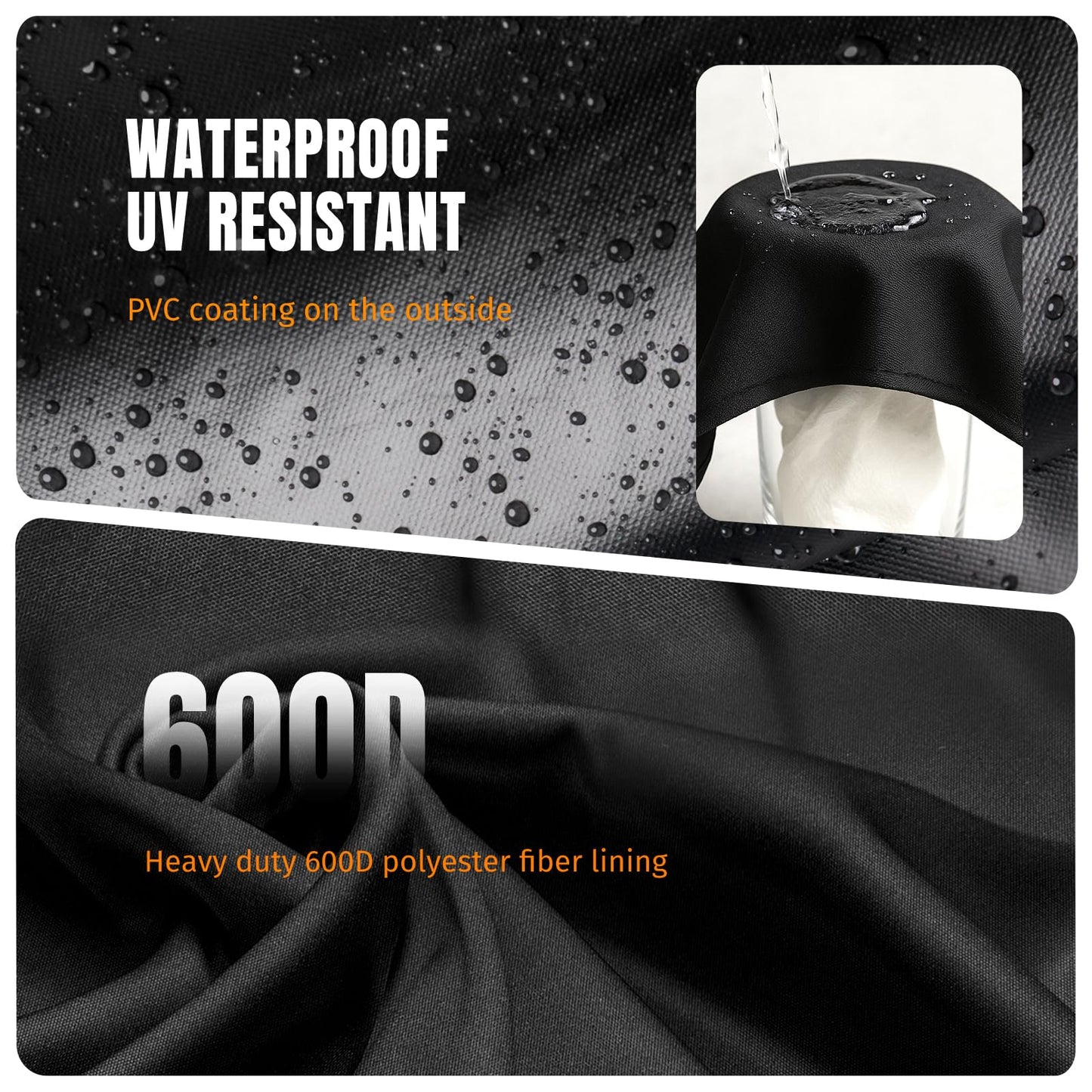 SHINESTAR Fire Pit Cover Square, Fits for 28-32 Inch Fire Pit Table, 600D Heavy Duty Fabric, Waterproof and Windproof, 32 x 32 x 24 Inches, Black