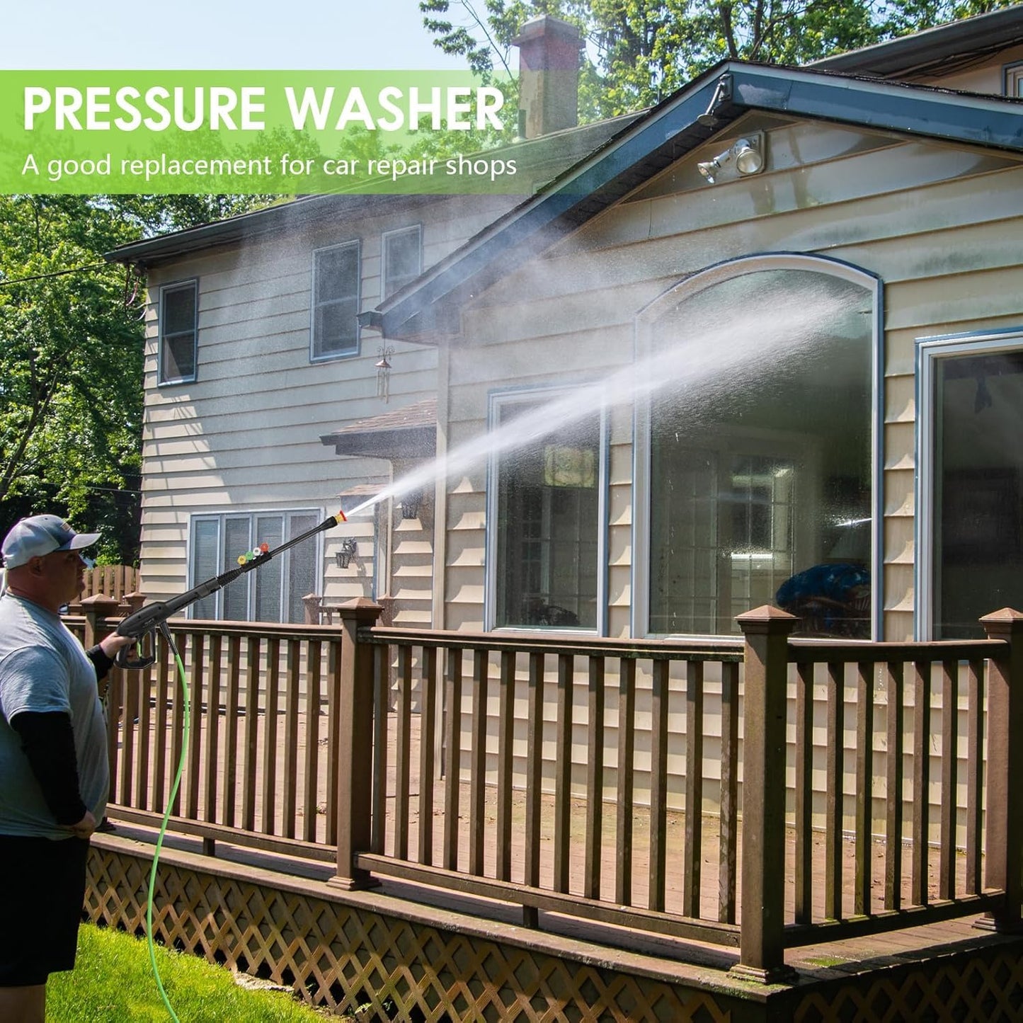 Imdot Pressure Washer 5000 PSI,2.8 GPM Power Washer with Foam Cannon,Portable Cleaner with 33ft Hose Reel,4 Nozzle Tips,and Soap Bottle for Cars/Home/Driveways/Patios/Decks/Fences(Dark Green)