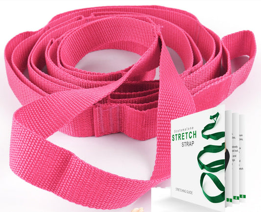 Scotamalone Stretching Strap Yoga Strap Physical Therapy for Home Workout, Exercise, Pilates and Gymnastics, 10 Loops Non-Elastic Stretch Bands with Aesthetic Packaging for Women & Men