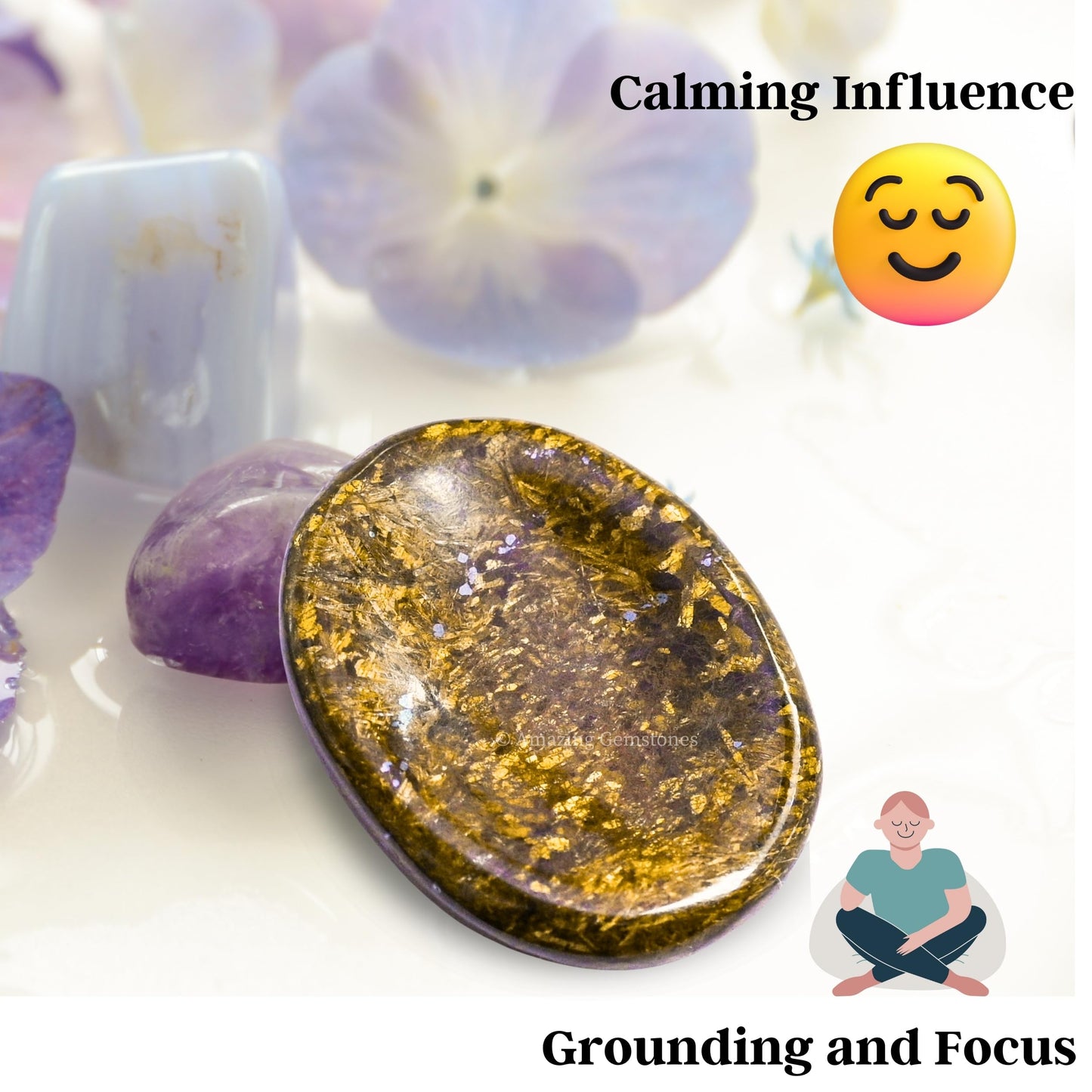Amazing Gemstone Bronzite Worry Stone Crystals and Healing Stones - Stress Relief Gifts - Piedra Crystal Fidget for Meditation, Relaxation - Unique Stocking Stuffers and Birthday Gift