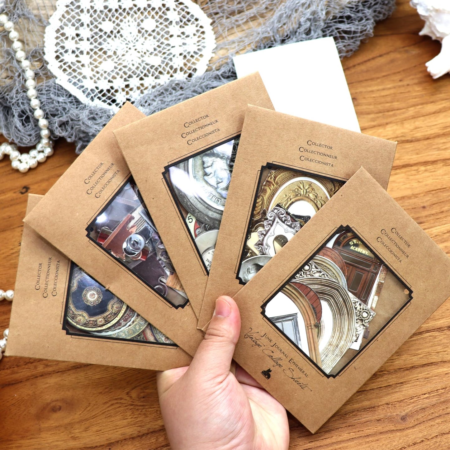 CATaireen Vintage Junk Journal Decoupage Elements Paper Card Pre Cut Cardstock Chipboard Small Embellishments Art Aesthetic Scrapbook Cutout DIY Supplies Kit Ephemera Pack for Adults (Collection)