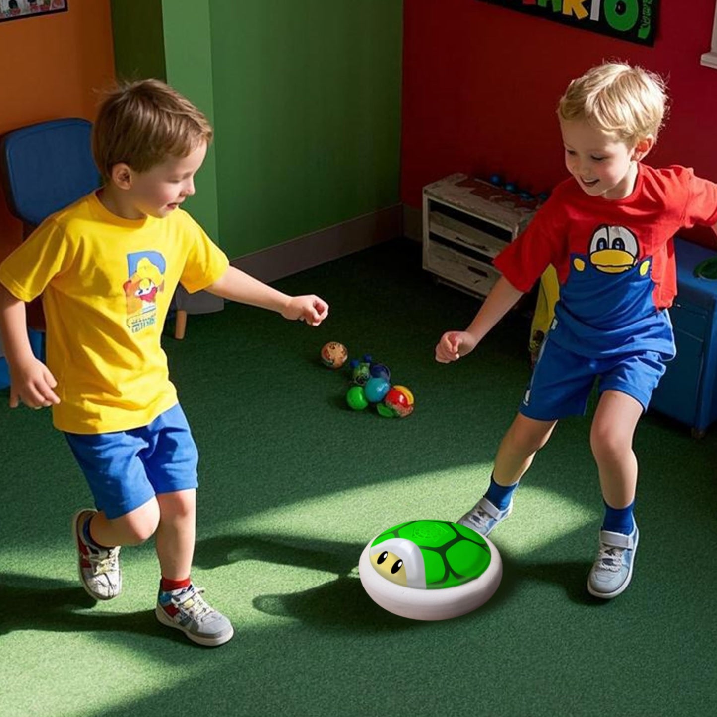 Glückpa Boys Toys Gifts, Hover Soccer Ball with LED Lights, Indoor Soccer Toys Games, Turtle Shell Toys for Kids Ages 3-12, Kids Boys Christmas Birthday Gifts, Air Floating Ball