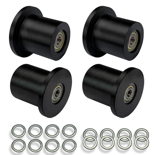 DAFORE Upgraded Machined Wheels/Rollers Compatible with Total Gym GR8FLEX,Replacement Parts for XLS,XL,FIT,Some 3000XL,The Bearing Bore Diameter is 6mm,4Pcs