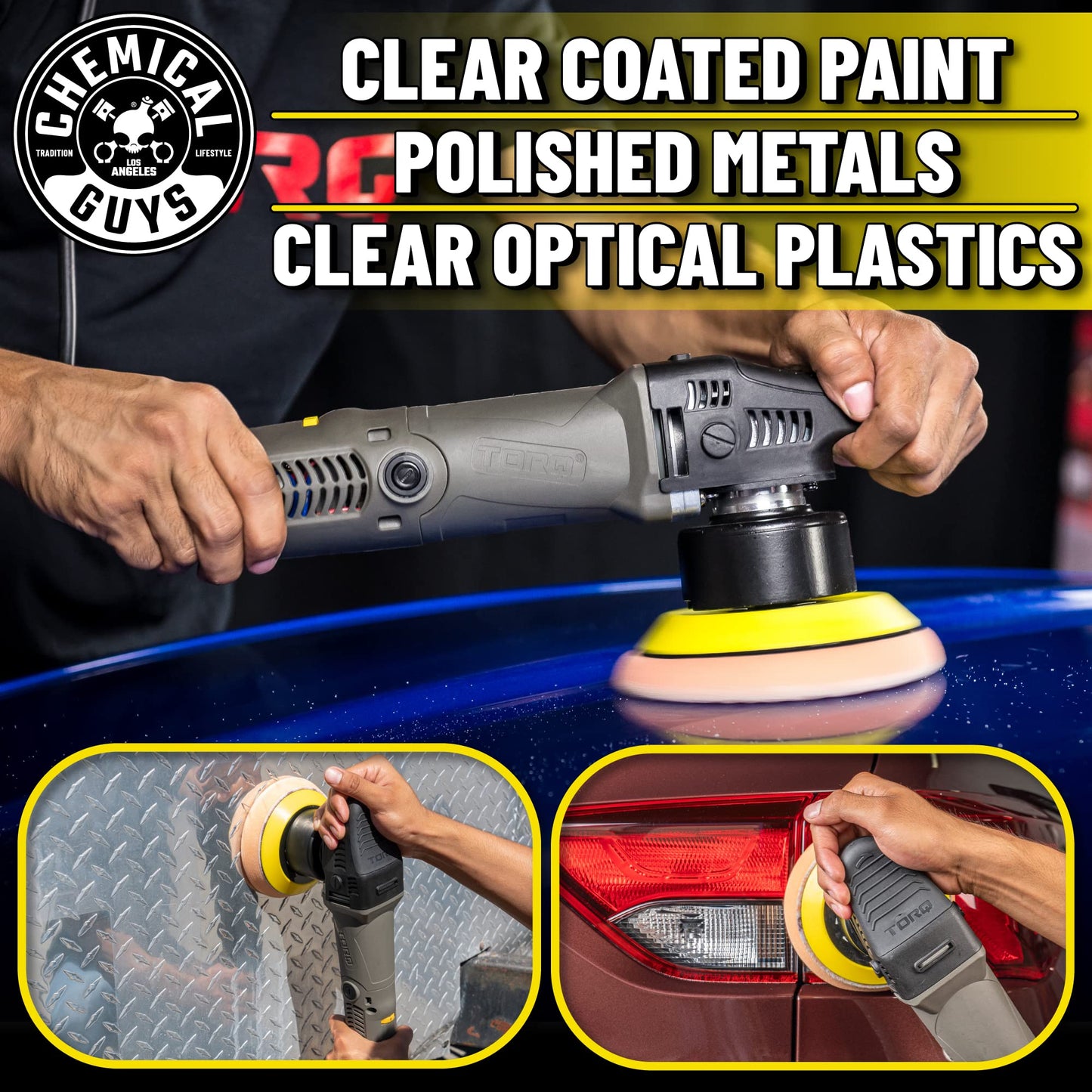 Chemical Guys TORQX Random Orbital Polisher Complete Car Detailing Kit - Pads, Pad Cleaner, Conditioner & Towels, Safe for Cars, Trucks, SUVs, Motorcycles & More, 700W 8mm Throw - 12-Piece