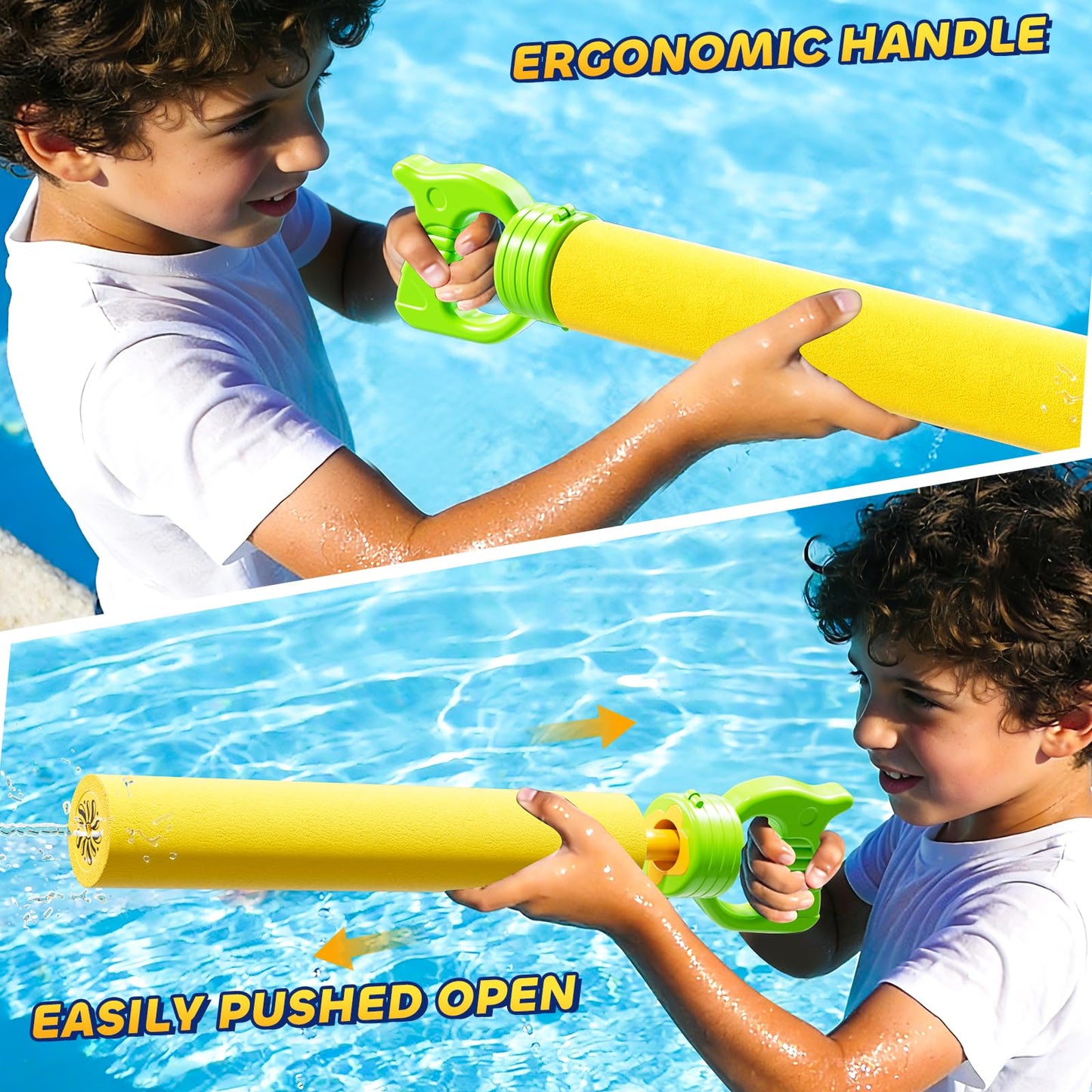 KIZONLY 6 Pack Water Squirter for Kids, Foam Water Pool Squirt Toy, Outdoor Swimming Beach Water Play, Pool Backyard Party Activities Birthday Gift Toy for Toddler Kid Ages 1-3 4-8 8-12
