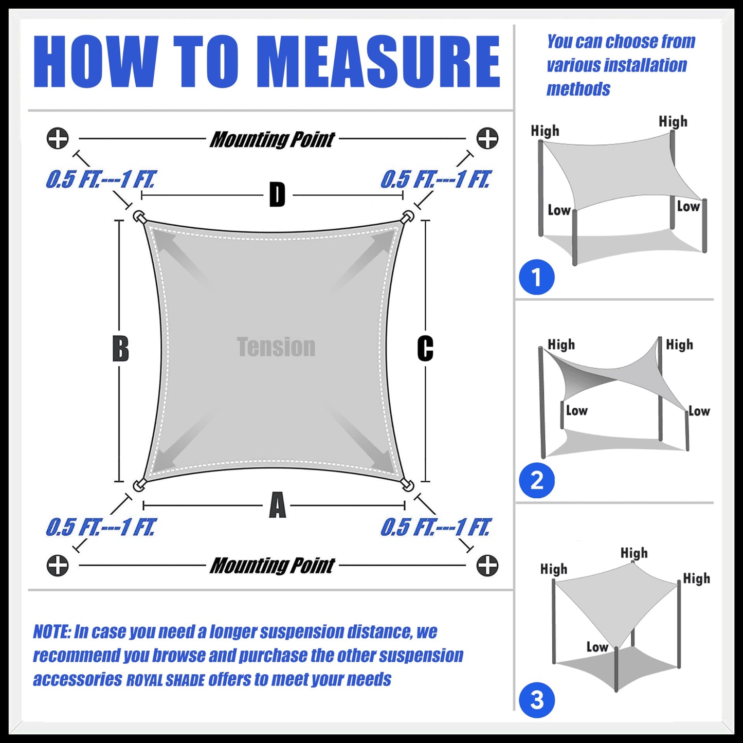 Royal Shade 16' x 16' Beige Square Sun Shade Sail Canopy Outdoor Patio Fabric Screen Awning RTAPS16 - UPF50+ 95% UV Blockage, Heavy Duty, Water & Air Permeable (We Make Custom Size)