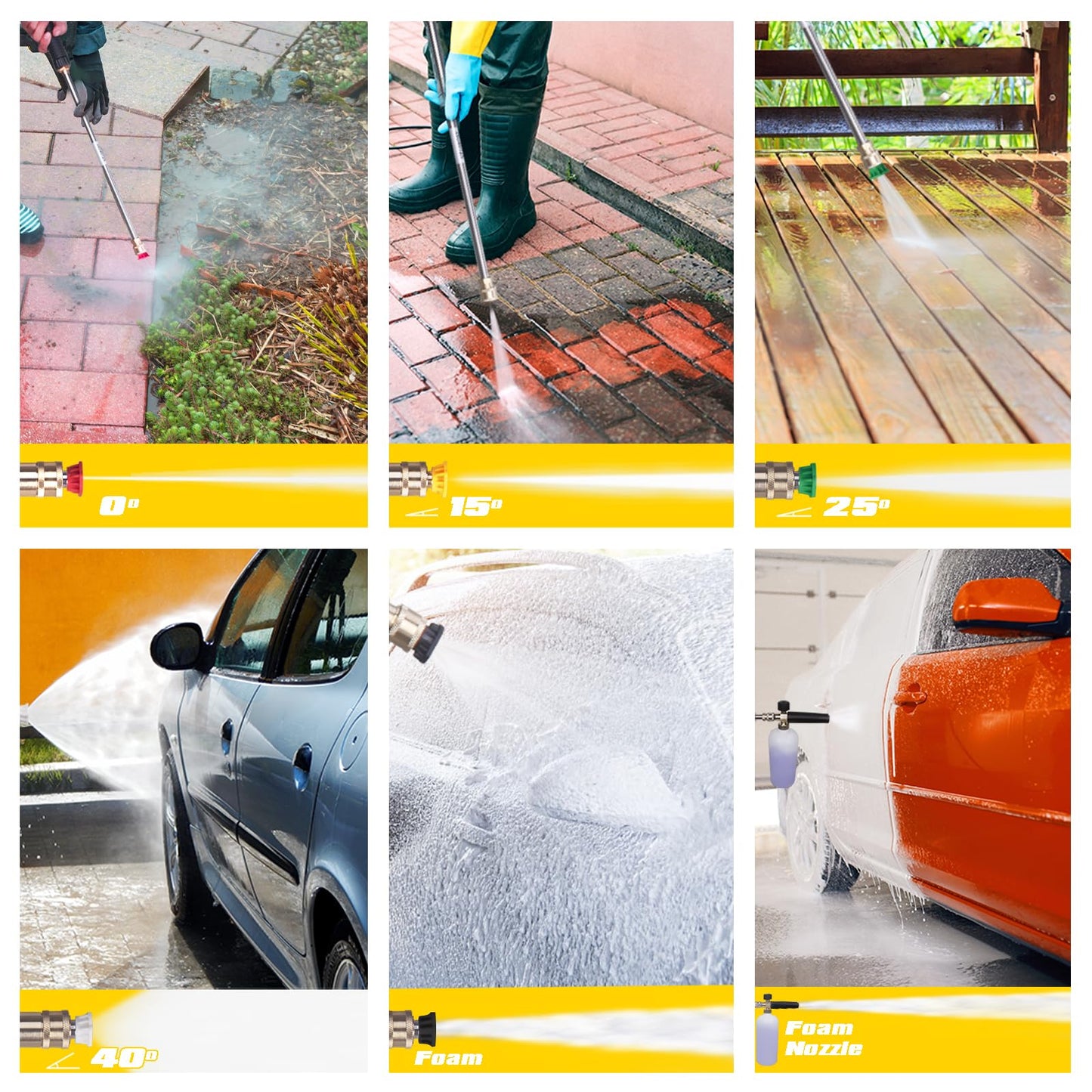 Aceup Energy 3400 PSI Gas Pressure Washer 2.6 GPM 212cc High Pressure Power Washer for Garden, Cars, Wall