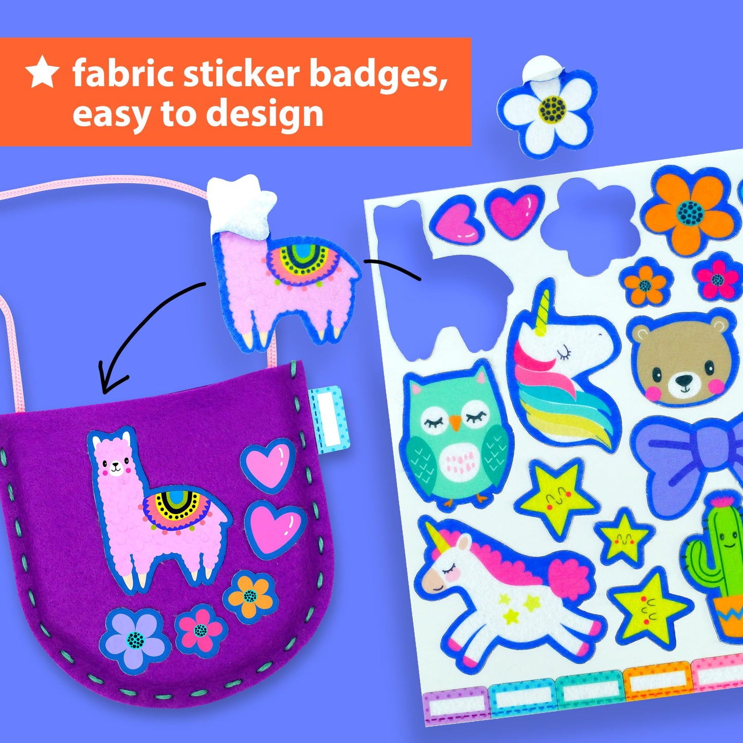 KRAFUN My First Sewing Bag Kit Arts & Crafts for Beginner Kids, 6 Easy DIY Sewing mini Bag Holder Case Projects of Animal Theme, Instructions Learn to Sew & Felt Embroidery, Gift for Girls & Boys
