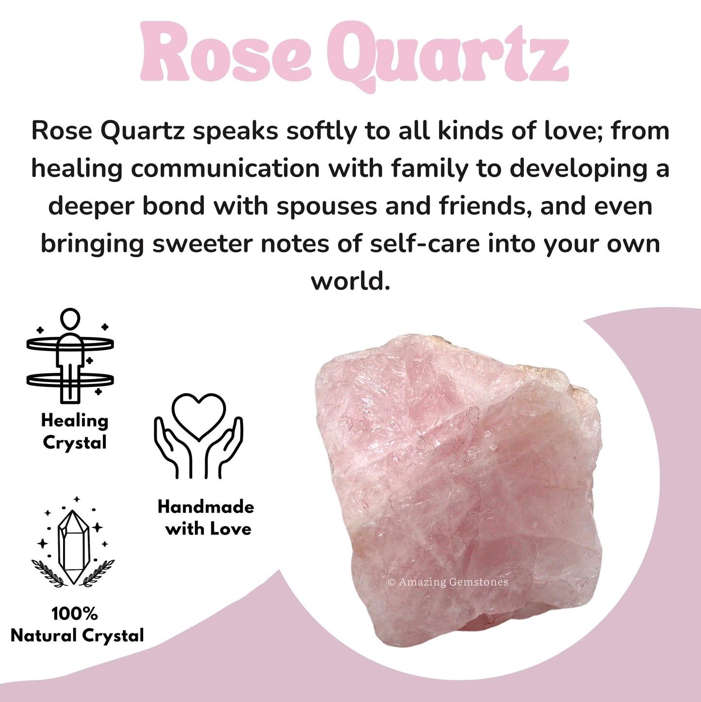 Amazing Gemstone 2 Pieces Rose Quartz Raw Crystals and Healing Stones, Natural Rocks for Tumbling and DIY Raw Stones and Crystals