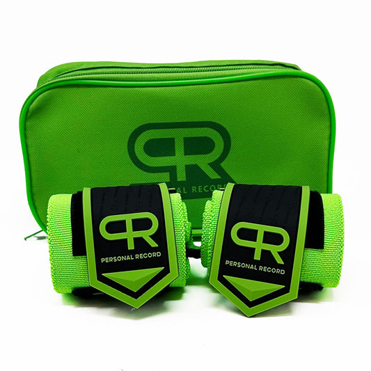 PR PePR Personal Record Heavy Duty Premium Wrist Wraps, More Elasticity, Reinforced Stitching, Extra Wide Strap, Strong Thumb Loop, Larry Wheels Weightlifting Wraps, Lifting Wrist Wraps (Neon)