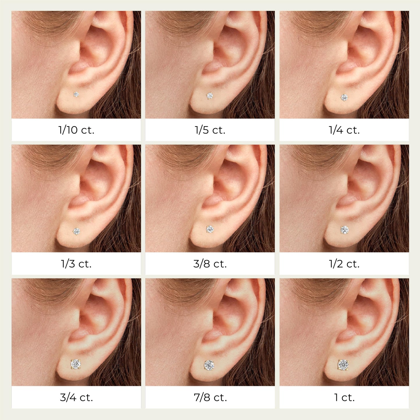 Gilded 1/5 Carat Total Weight Lab-Grown Diamond 14KT Gold Plated Silver Stud Earrings for Women| Hypoallergenic Fine Jewelry | 4-Prong Basket, Push Back Nut | SI1 Clarity, F Color, Round Cut